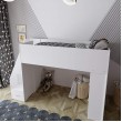 Cubby House Bunk Bed With Open Shelves and Easy Climb Steps